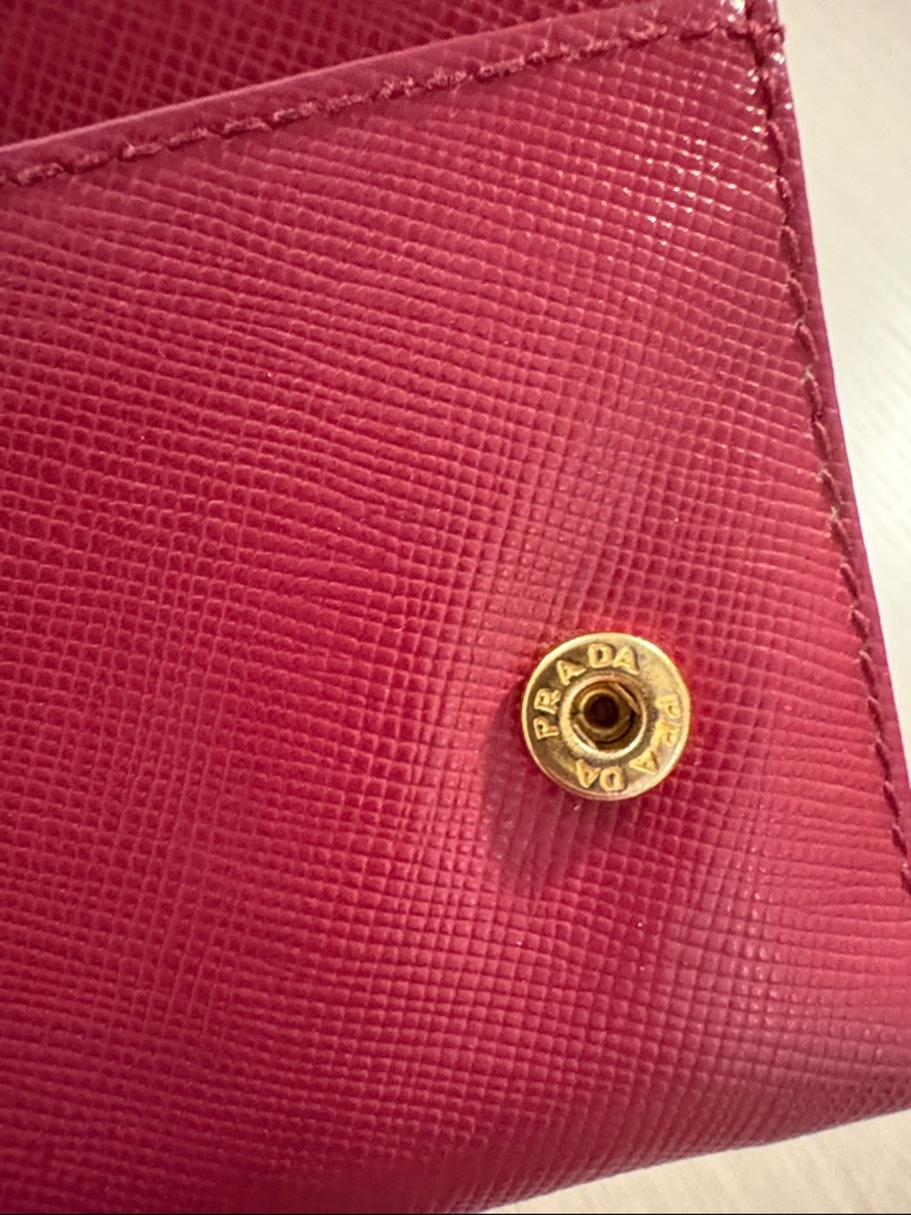 Prada Saffiano Leather Long Wallet - Raspberry - Picture 9 of 12